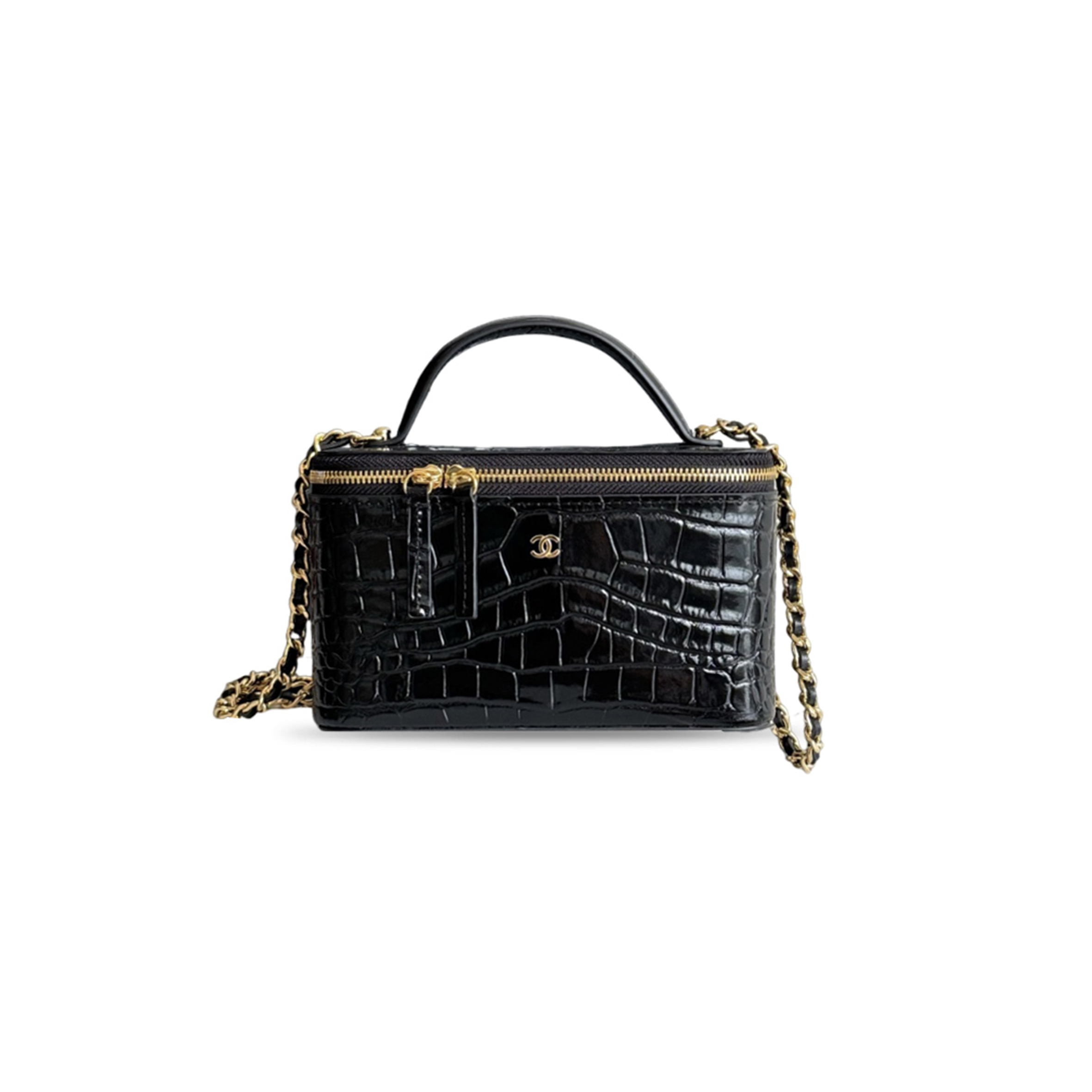 CHANEL SMALL TOP HANDLE LONG VANITY CASE (16.5*10*8cm)